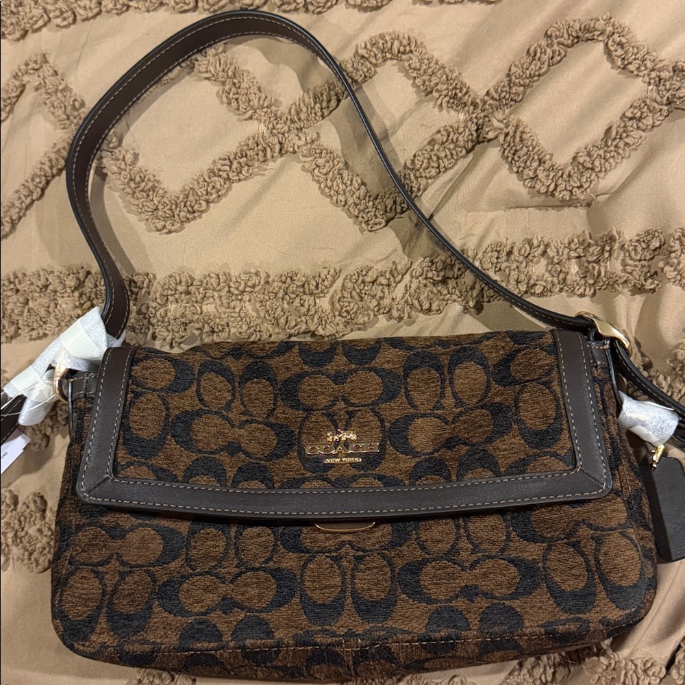 Etta Small Flap Shoulder Bag In Signature Chenille